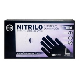 GUANTES NITRILO NEGRO X100U...